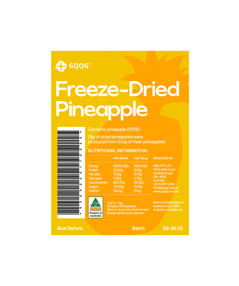 GQQG Freeze-dried Pineapple (chunk) - Retail