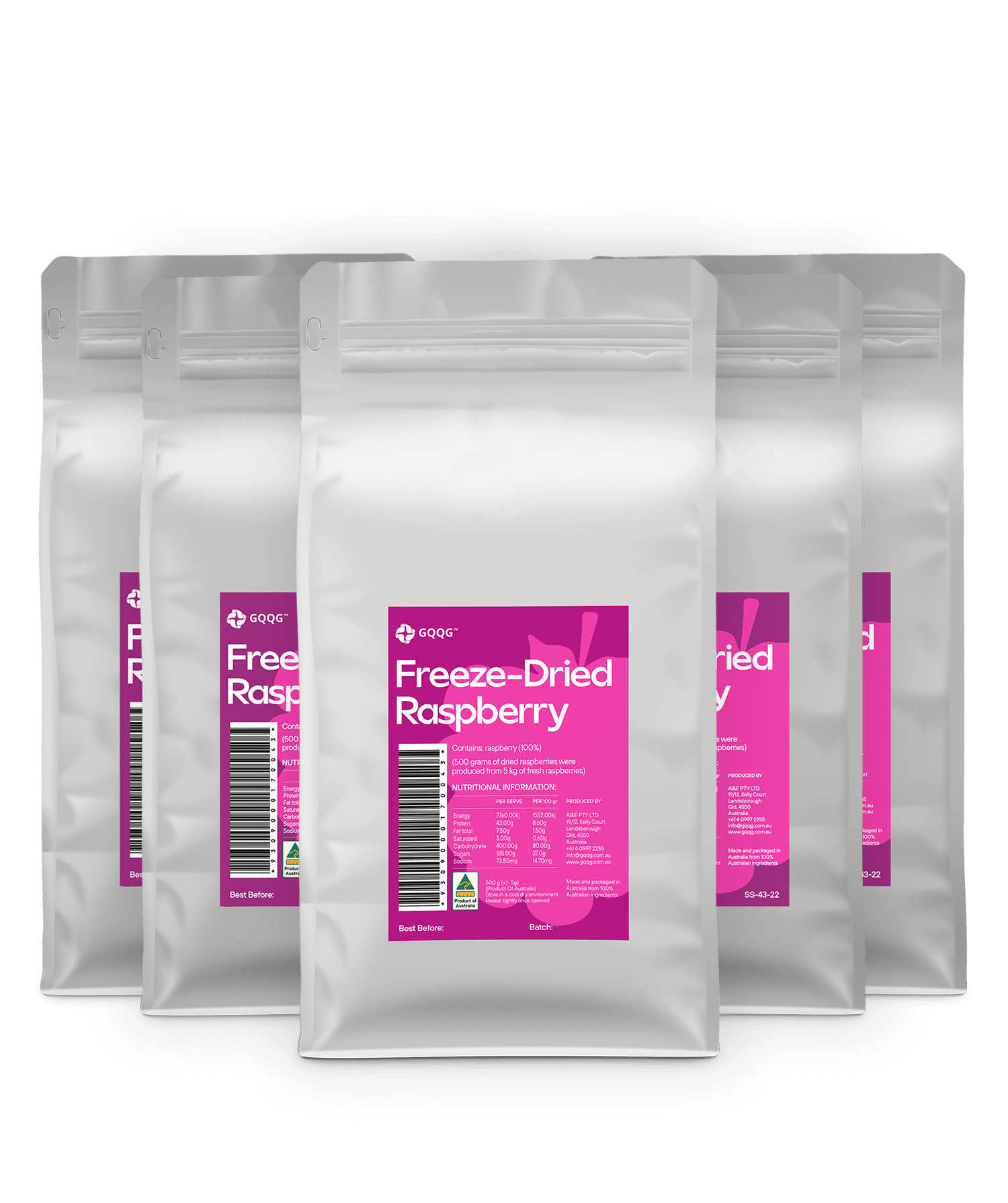 GQQG Freeze-dried Raspberry (whole), 5 kg - Wholesale