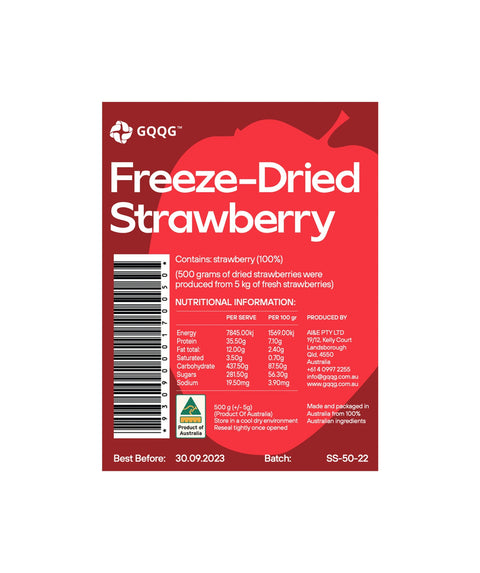 GQQG Freeze-dried Strawberry (diced), 5 kg - Wholesale