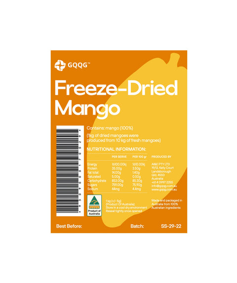 GQQG Freeze-dried Mango (chunk), 5 kg - Wholesale